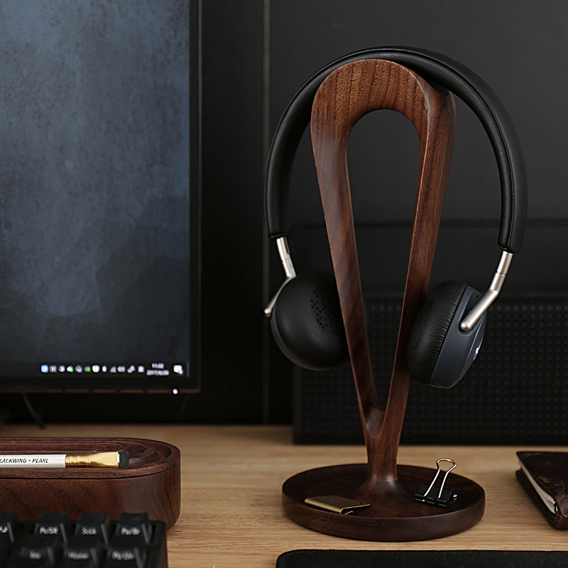 حامل سماعات رأس من خشب الجوز،  - مراجعة Headphone Stand Desk وسعره