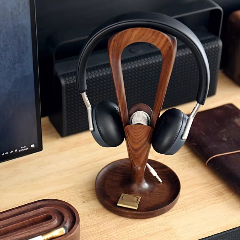 حامل سماعات رأس من خشب الجوز،  - مراجعة Headphone Stand Desk وسعره