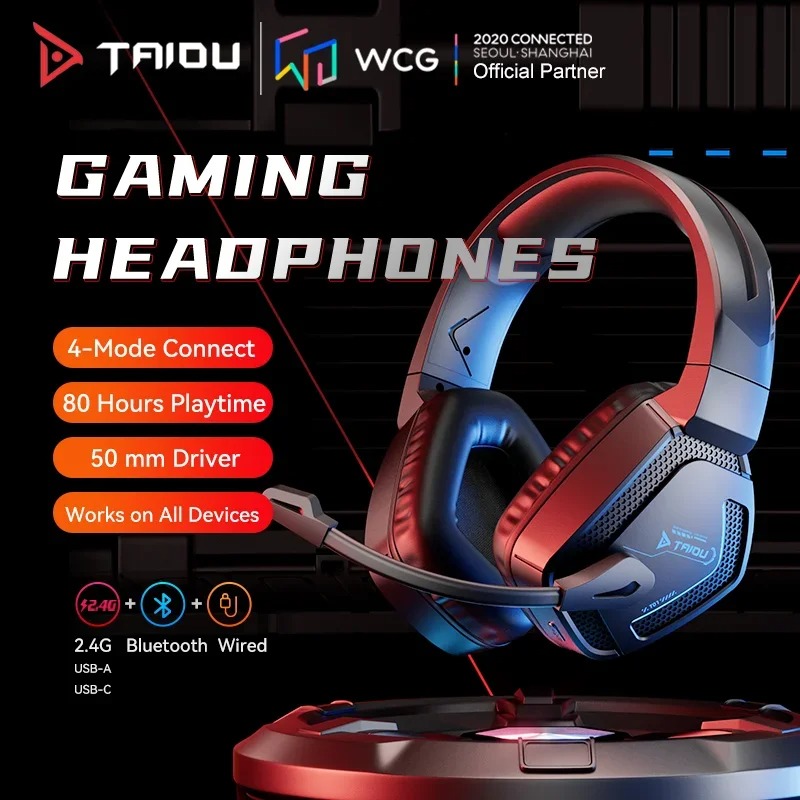 سماعات رأس لاسلكية TAIDU T01 ب - مراجعة Gaming Headset Rgb وسعره
